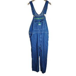 Liberty Overalls Men's 36 x 30 Carpenter Bib‎ Blue Denim American Work Utility